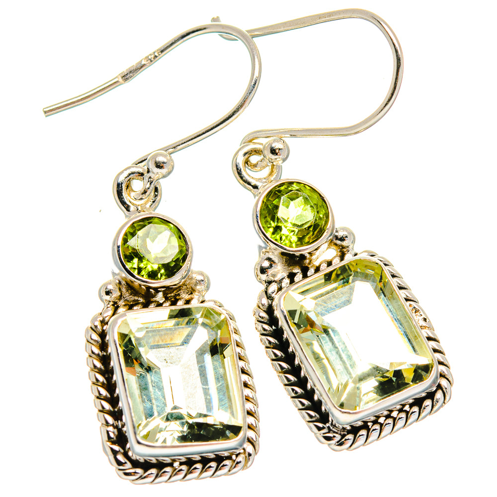 Green Amethyst Earrings handcrafted by Anasilvercos - EARR425044 - Photo 2