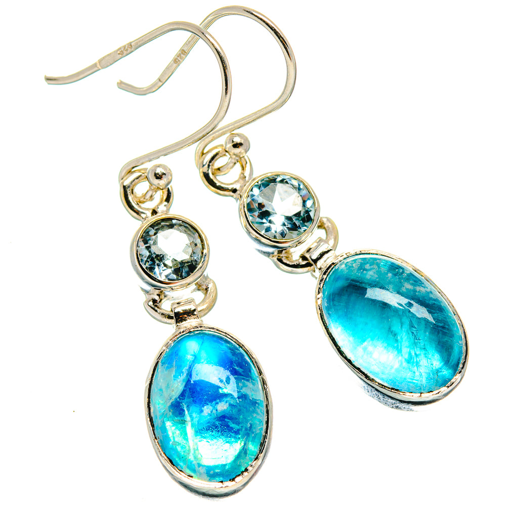 Rainbow Moonstone Earrings handcrafted by Anasilvercos - EARR425051