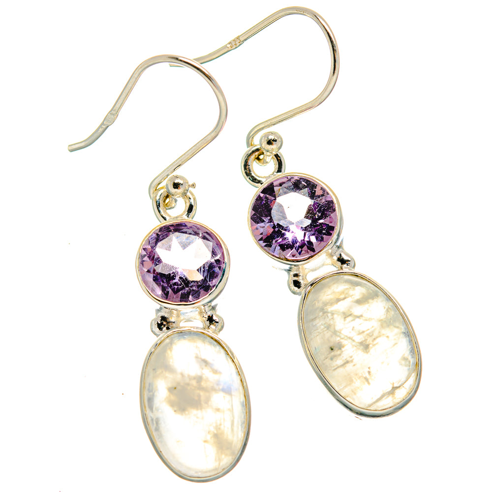 Rainbow Moonstone Earrings handcrafted by Anasilvercos - EARR425053 - Photo 2
