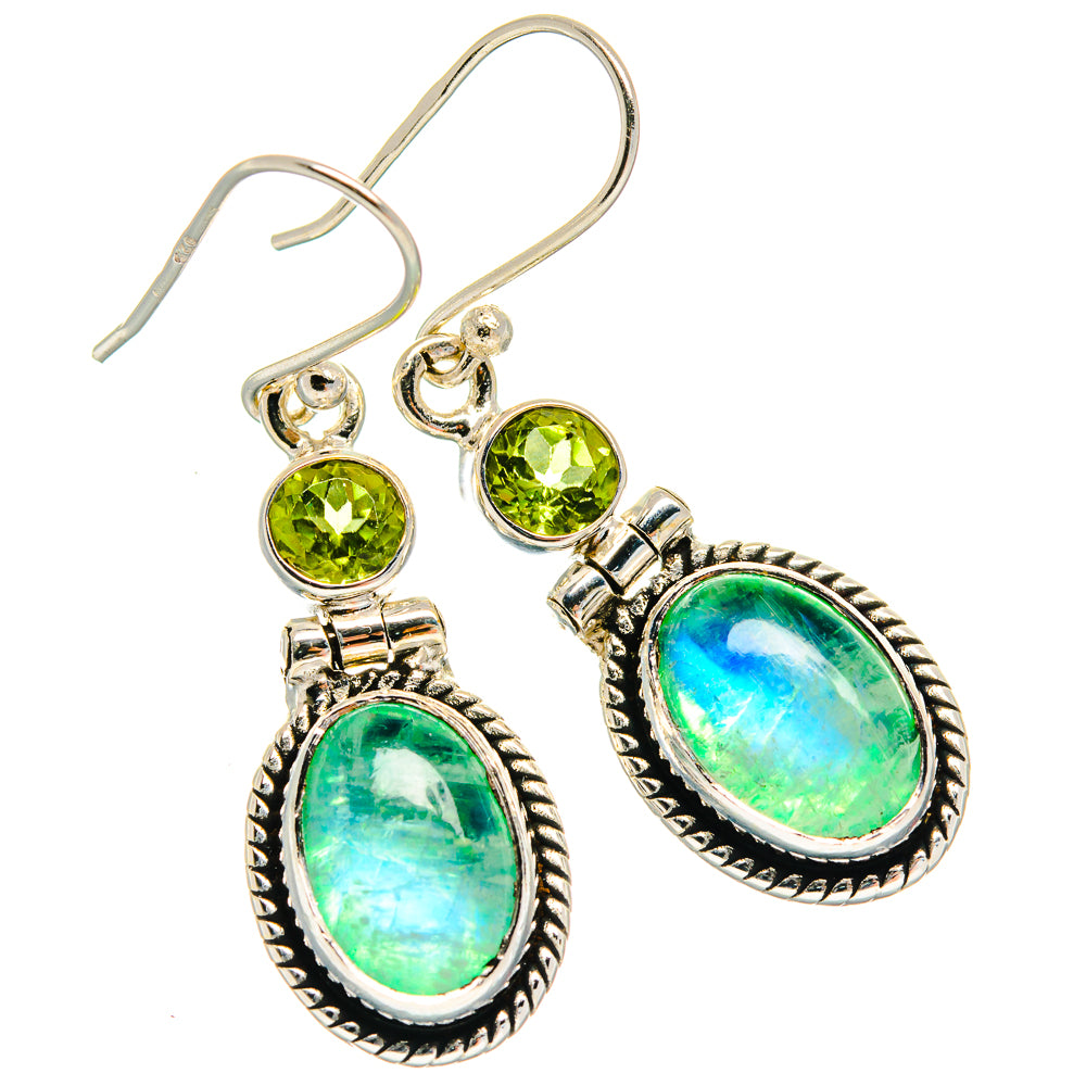 Green Moonstone Earrings handcrafted by Anasilvercos - EARR425057 - Photo 2