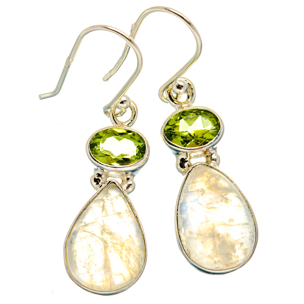 Rainbow Moonstone Earrings handcrafted by Anasilvercos - EARR425058 - Photo 2