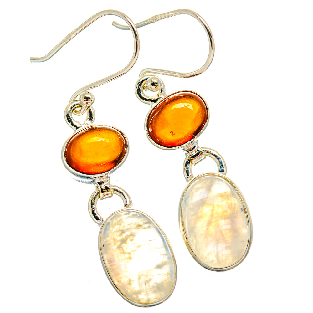 Rainbow Moonstone Earrings handcrafted by Anasilvercos - EARR425062 - Photo 2