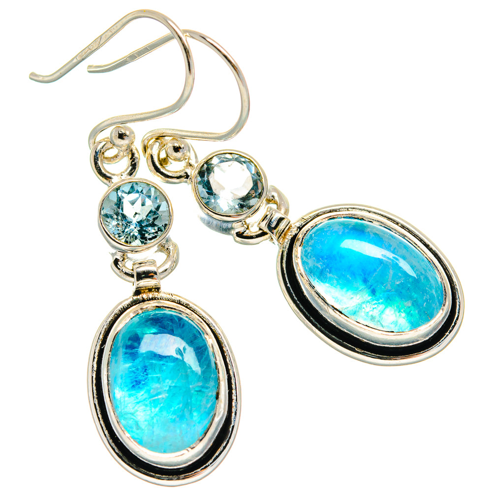 Rainbow Moonstone Earrings handcrafted by Anasilvercos - EARR425068 - Photo 2