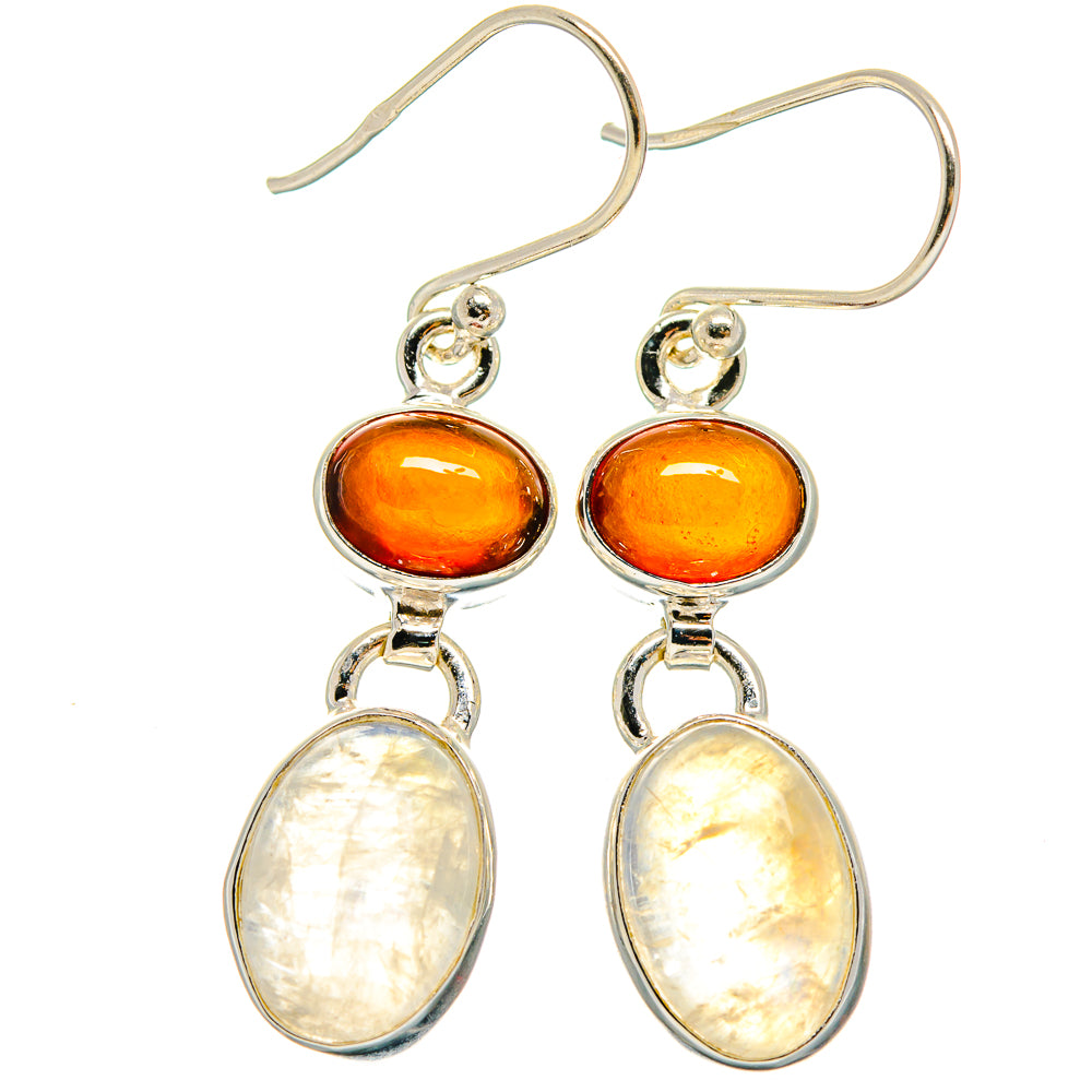 Rainbow Moonstone Earrings handcrafted by Anasilvercos - EARR425073 - Photo 2
