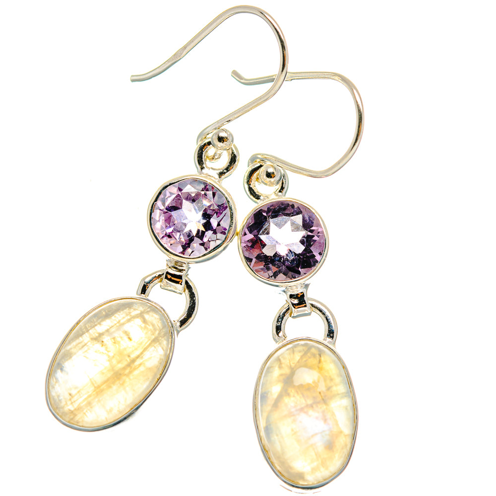 Rainbow Moonstone Earrings handcrafted by Anasilvercos - EARR425078 - Photo 2