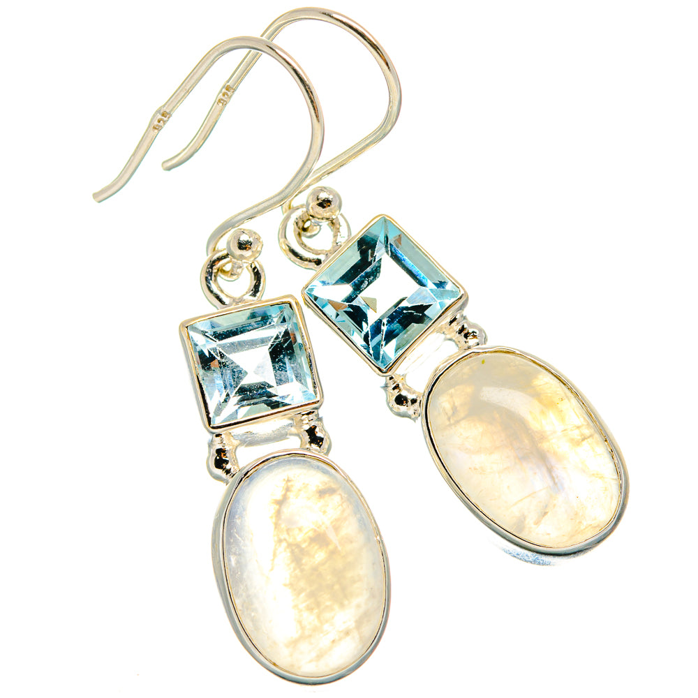 Rainbow Moonstone Earrings handcrafted by Anasilvercos - EARR425081 - Photo 2