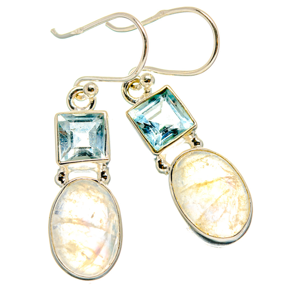 Rainbow Moonstone Earrings handcrafted by Anasilvercos - EARR425083 - Photo 2
