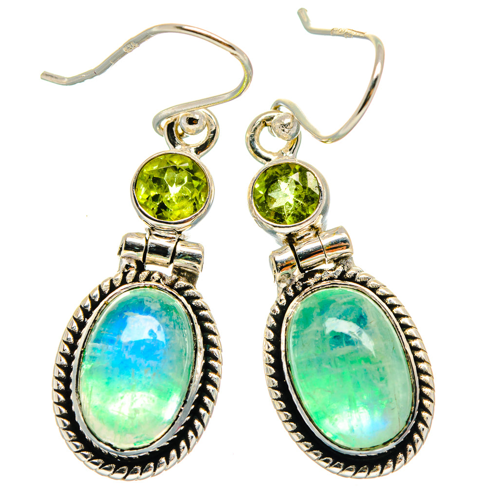Green Moonstone Earrings handcrafted by Anasilvercos - EARR425092 - Photo 2