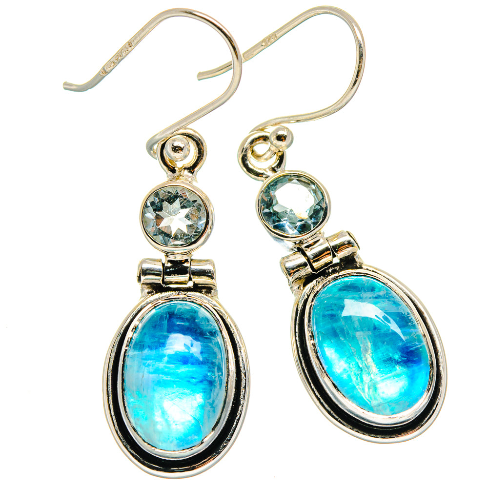 Rainbow Moonstone Earrings handcrafted by Anasilvercos - EARR425111 - Photo 2