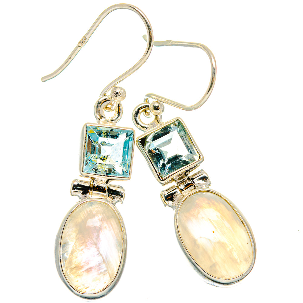 Rainbow Moonstone Earrings handcrafted by Anasilvercos - EARR425113 - Photo 2