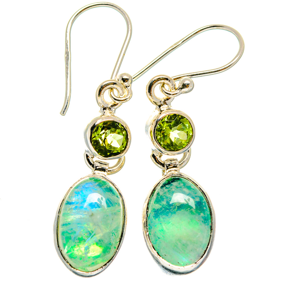 Green Moonstone Earrings handcrafted by Anasilvercos - EARR425117 - Photo 2