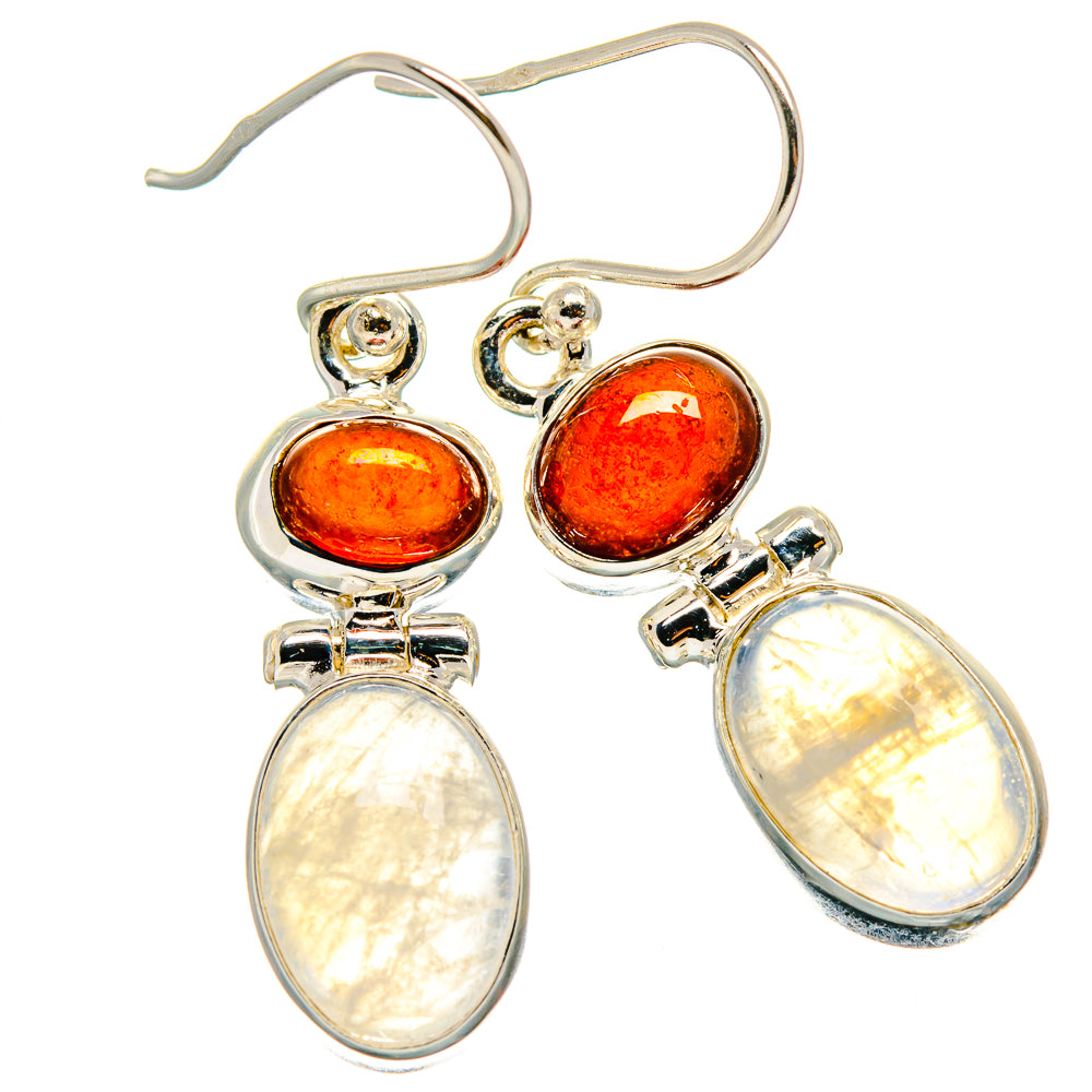 Rainbow Moonstone Earrings handcrafted by Anasilvercos - EARR425123 - Photo 2