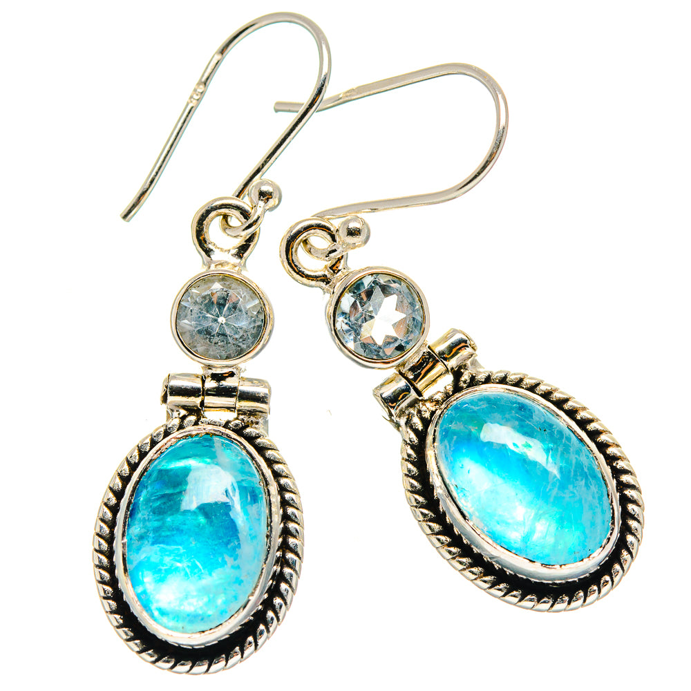 Rainbow Moonstone Earrings handcrafted by Anasilvercos - EARR425127 - Photo 2