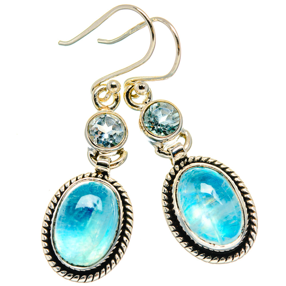 Rainbow Moonstone Earrings handcrafted by Anasilvercos - EARR425129 - Photo 2