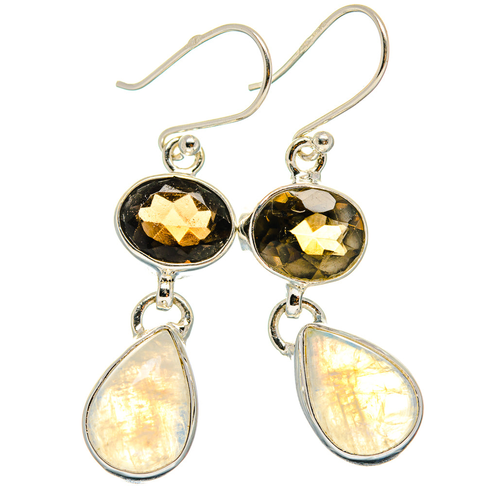 Rainbow Moonstone Earrings handcrafted by Anasilvercos - EARR425131 - Photo 2