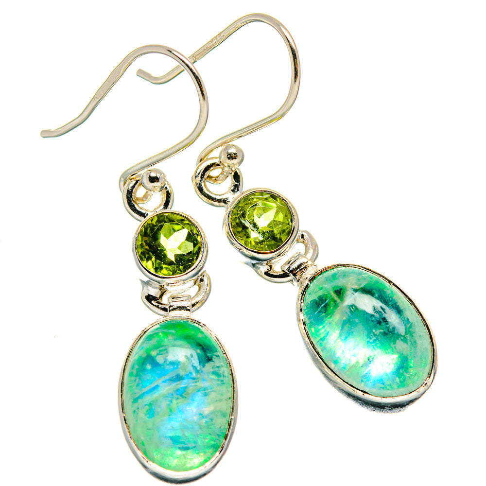 Green Moonstone Earrings handcrafted by Anasilvercos - EARR425132 - Photo 2