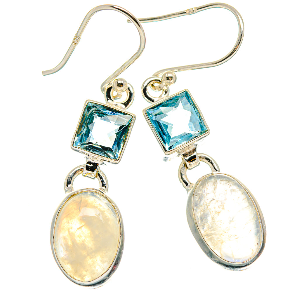 Rainbow Moonstone Earrings handcrafted by Anasilvercos - EARR425134 - Photo 2