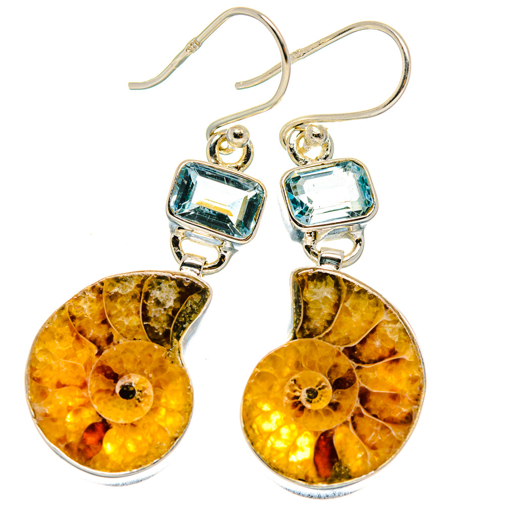 Ammonite Fossil Earrings handcrafted by Anasilvercos - EARR425137 - Photo 2