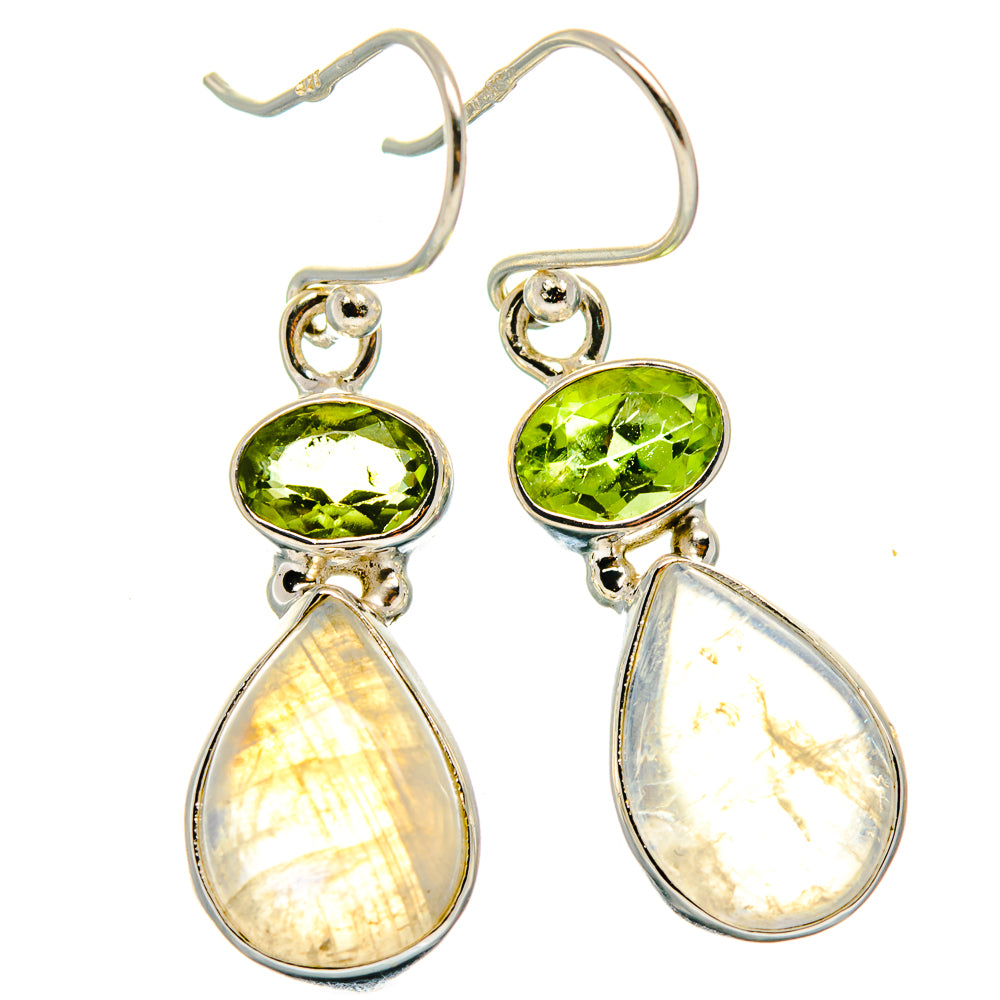 Rainbow Moonstone Earrings handcrafted by Anasilvercos - EARR425144 - Photo 2