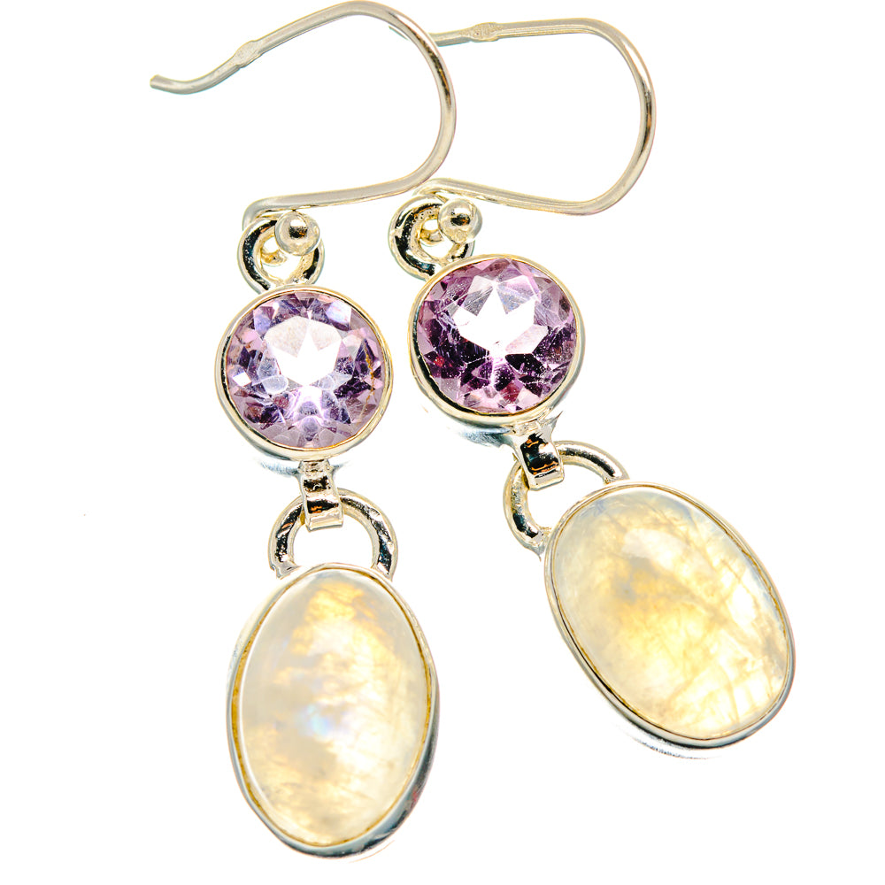 Rainbow Moonstone Earrings handcrafted by Anasilvercos - EARR425148 - Photo 2