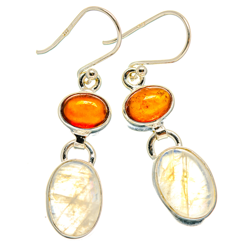Rainbow Moonstone Earrings handcrafted by Anasilvercos - EARR425158 - Photo 2