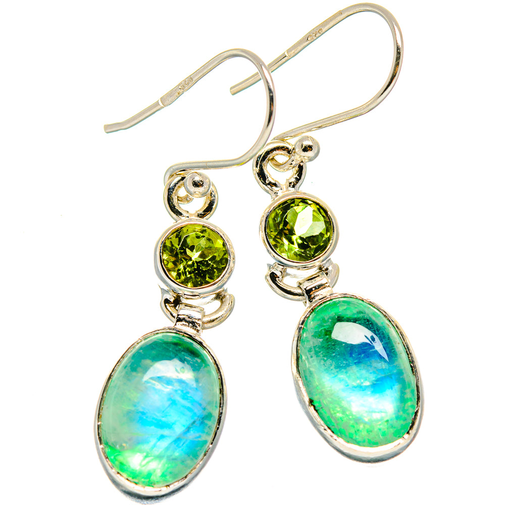 Green Moonstone Earrings handcrafted by Anasilvercos - EARR425162 - Photo 2