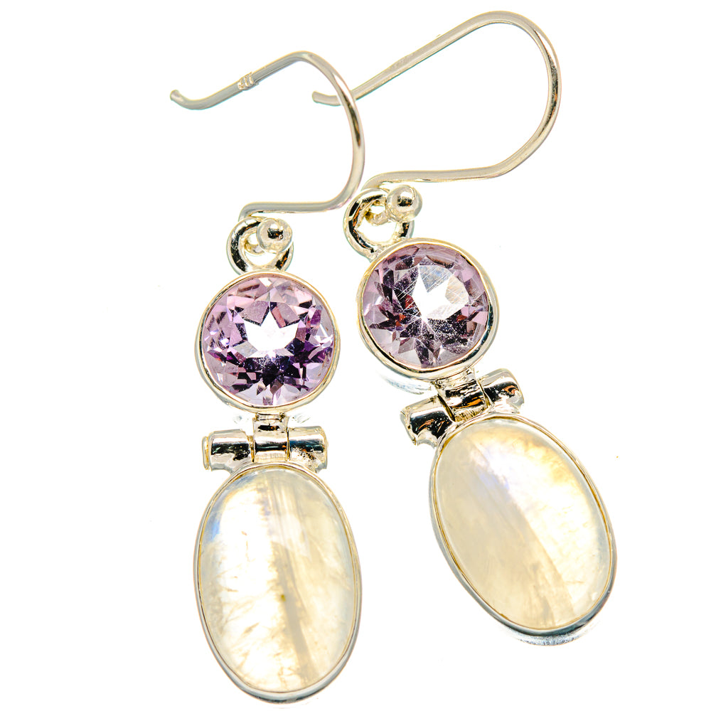 Rainbow Moonstone Earrings handcrafted by Anasilvercos - EARR425163 - Photo 2