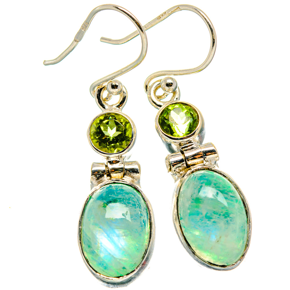 Green Moonstone Earrings handcrafted by Anasilvercos - EARR425166 - Photo 2