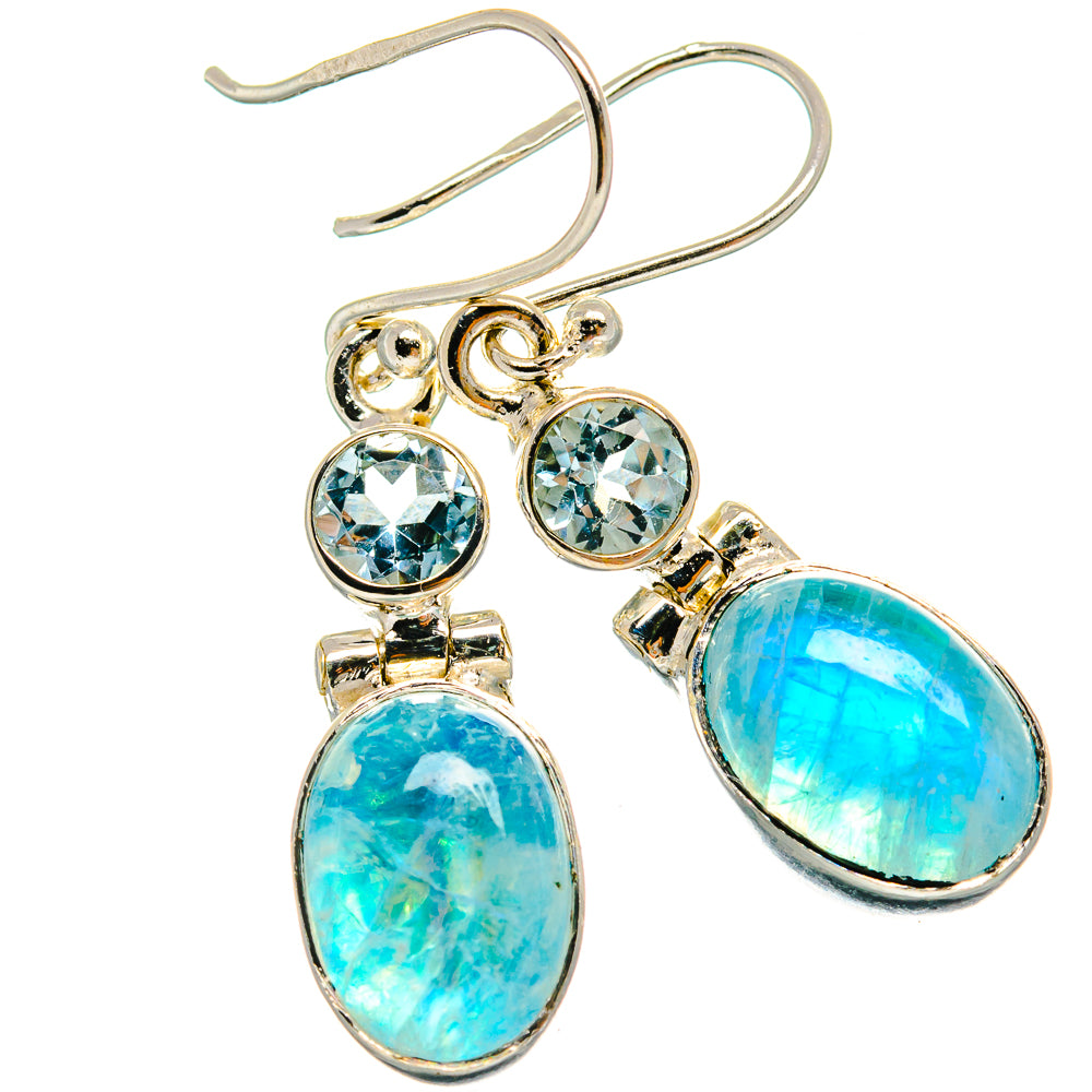 Rainbow Moonstone Earrings handcrafted by Anasilvercos - EARR425170 - Photo 2