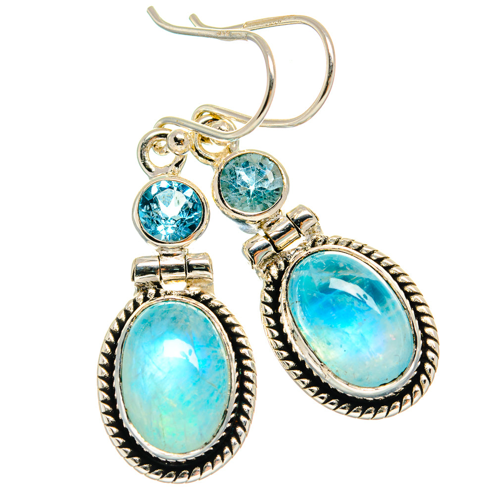 Rainbow Moonstone Earrings handcrafted by Anasilvercos - EARR425181 - Photo 2