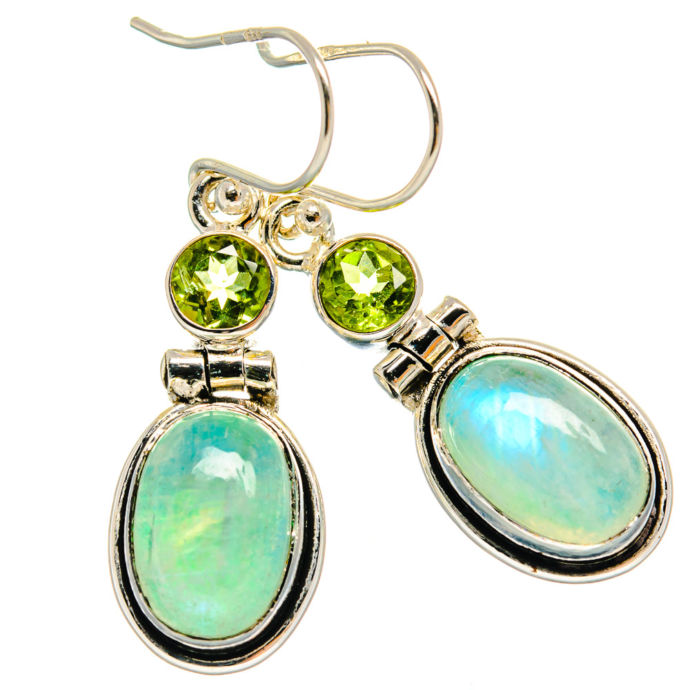 Green Moonstone Earrings handcrafted by Anasilvercos - EARR425183 - Photo 2