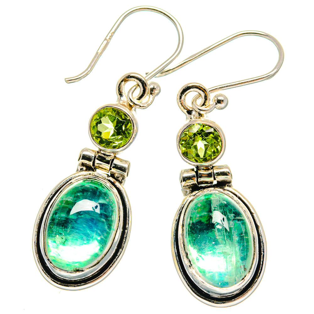 Green Moonstone Earrings handcrafted by Anasilvercos - EARR425194 - Photo 2