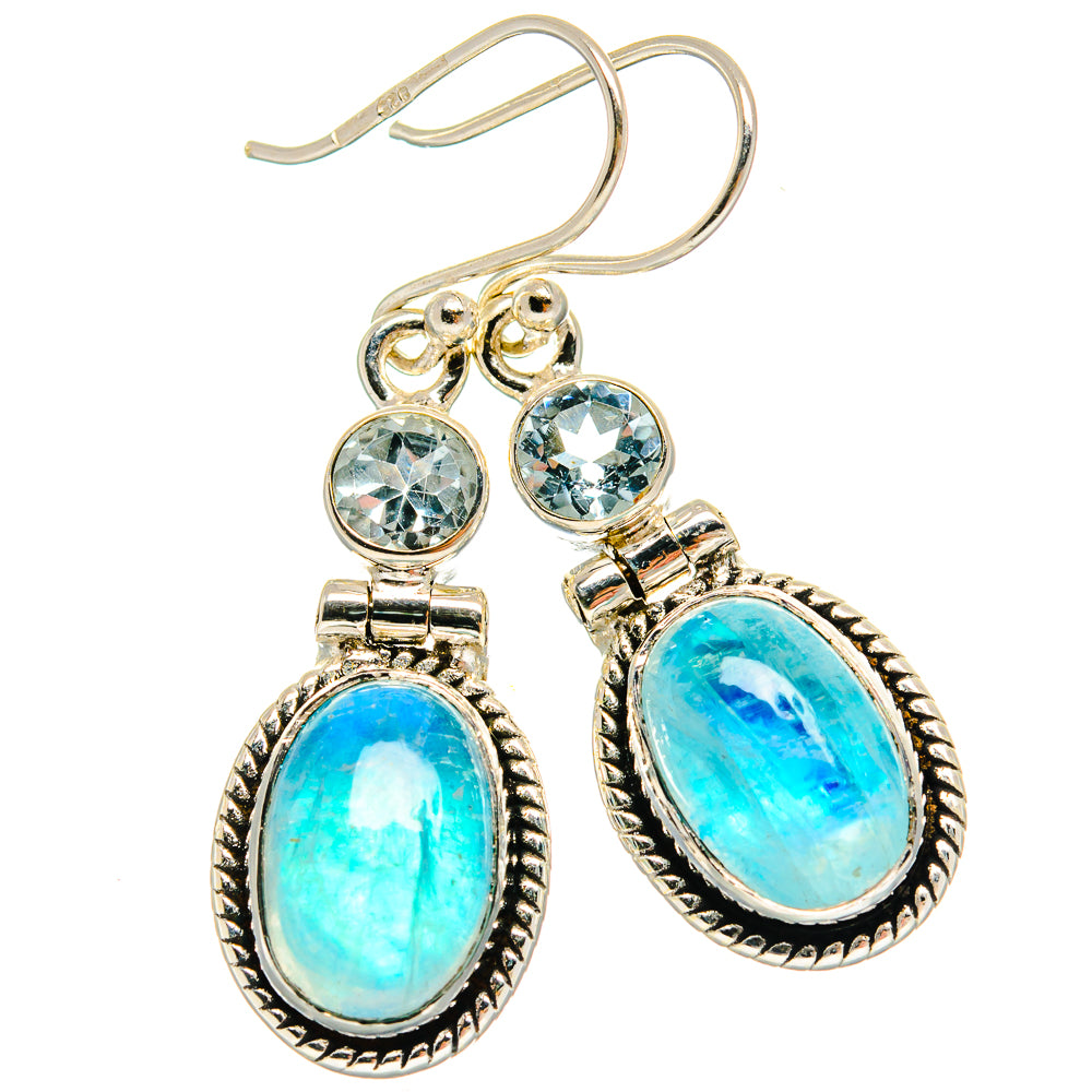 Rainbow Moonstone Earrings handcrafted by Anasilvercos - EARR425195 - Photo 2