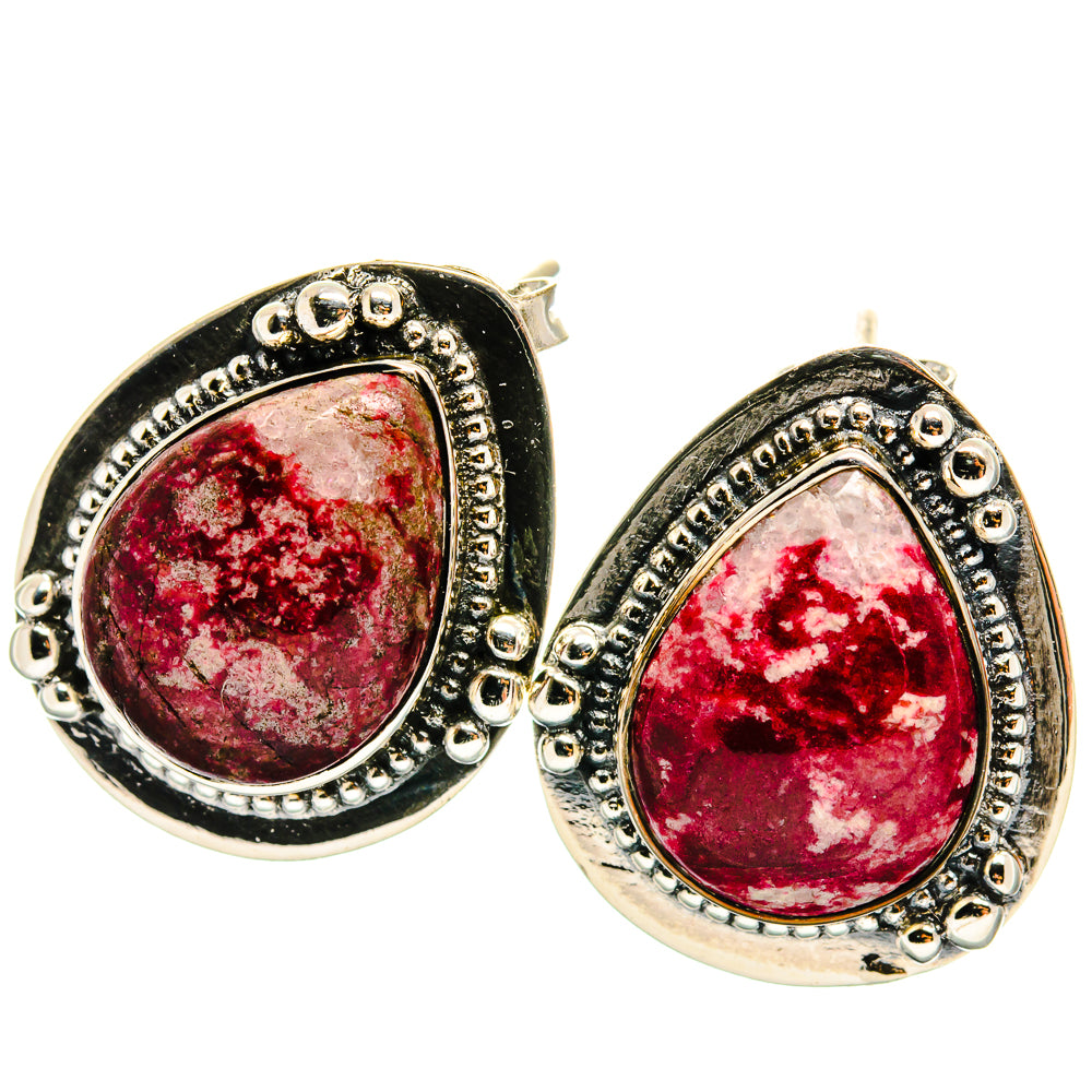 Thulite Earrings handcrafted by Anasilvercos - EARR425203 - Photo 2