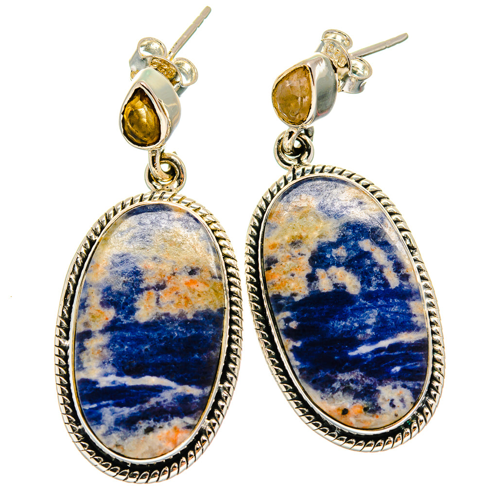 Sodalite Earrings handcrafted by Anasilvercos - EARR425207 - Photo 2