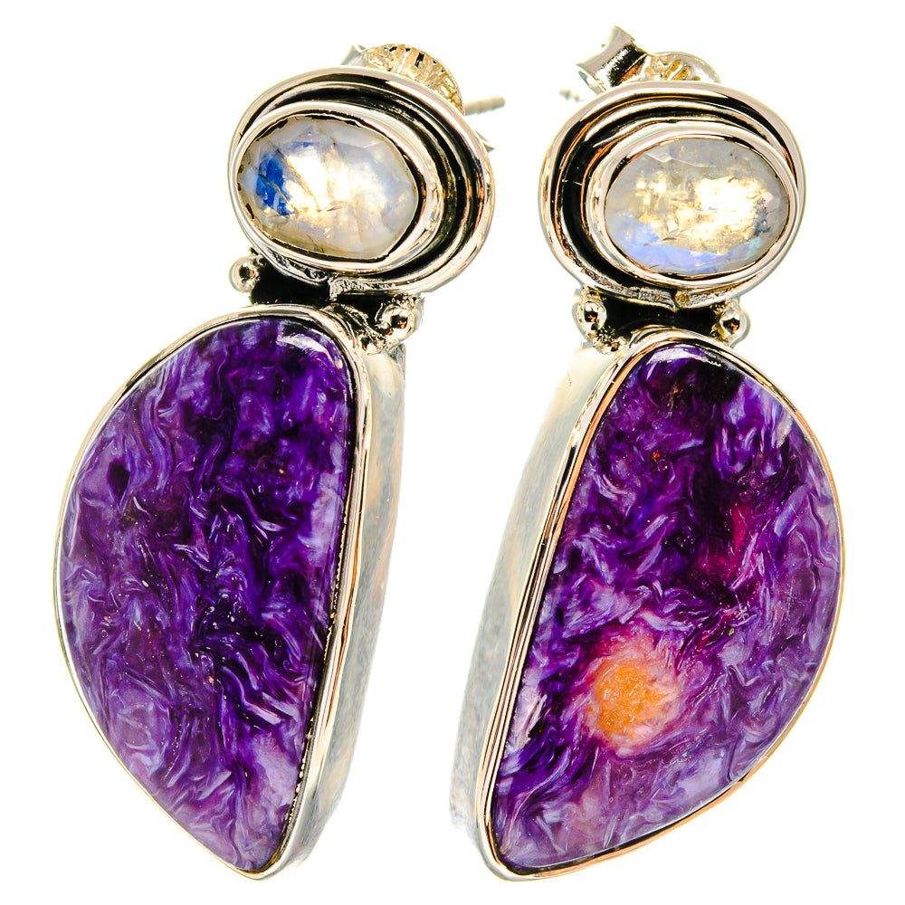 Charoite Earrings handcrafted by Anasilvercos - EARR425210 - Photo 2