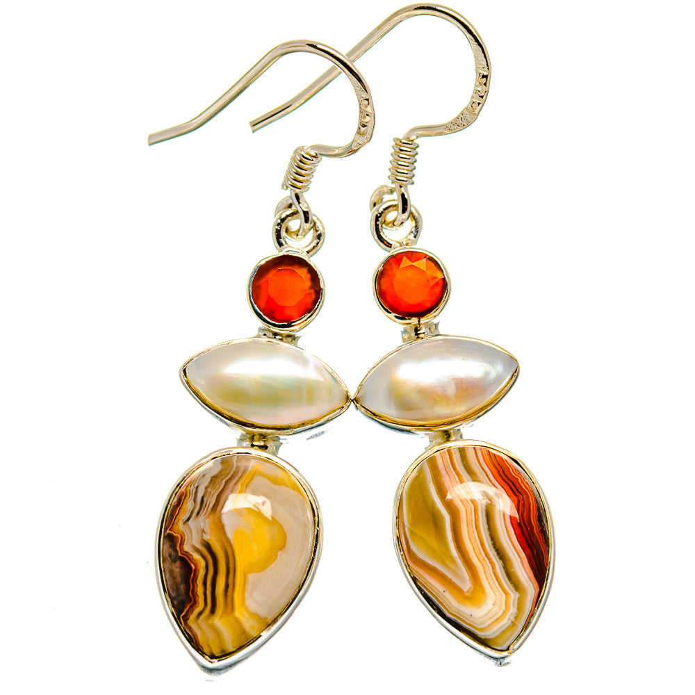 Botswana Agate Earrings handcrafted by Anasilvercos - EARR425211 - Photo 2