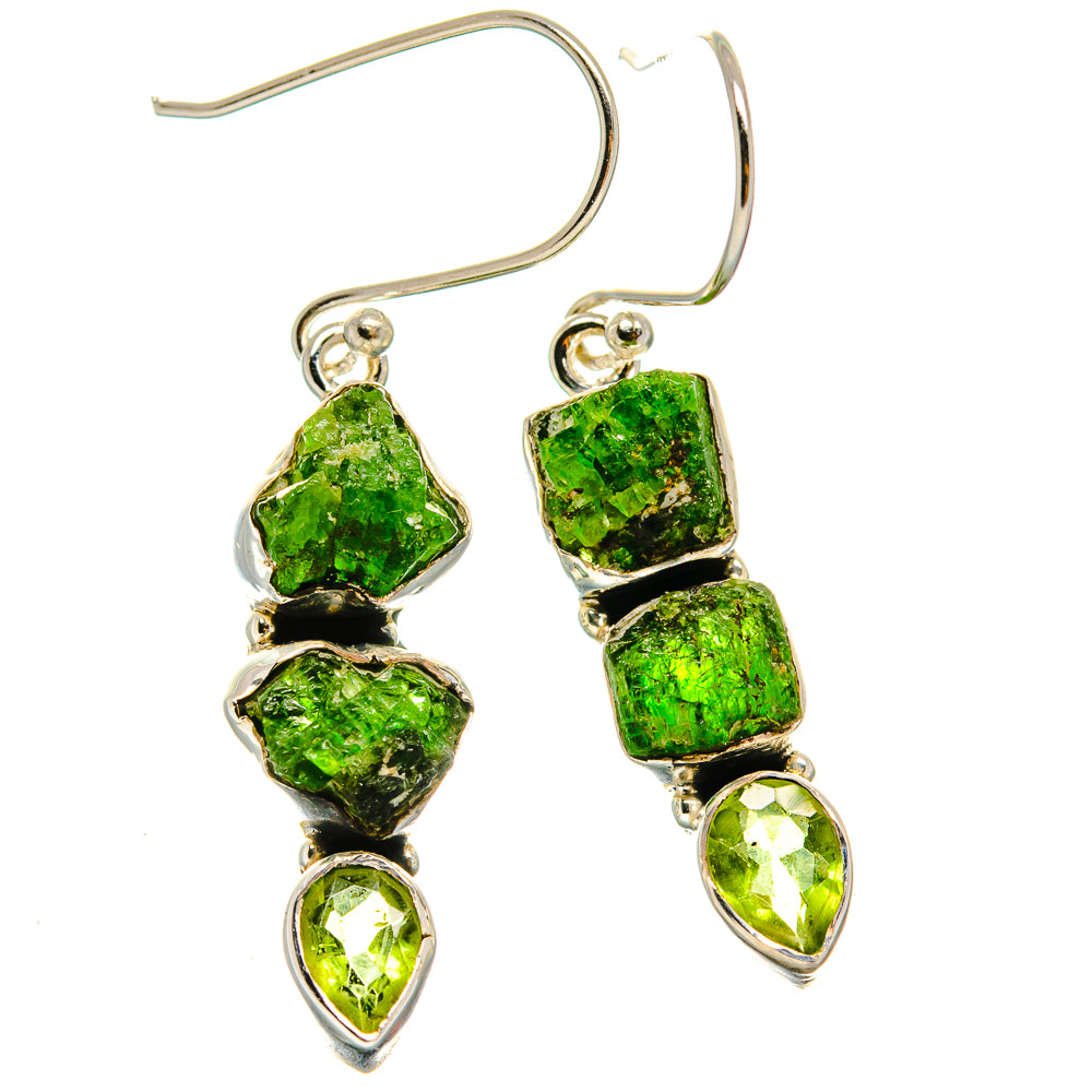 Chrome Diopside Earrings handcrafted by Anasilvercos - EARR425214 - Photo 2