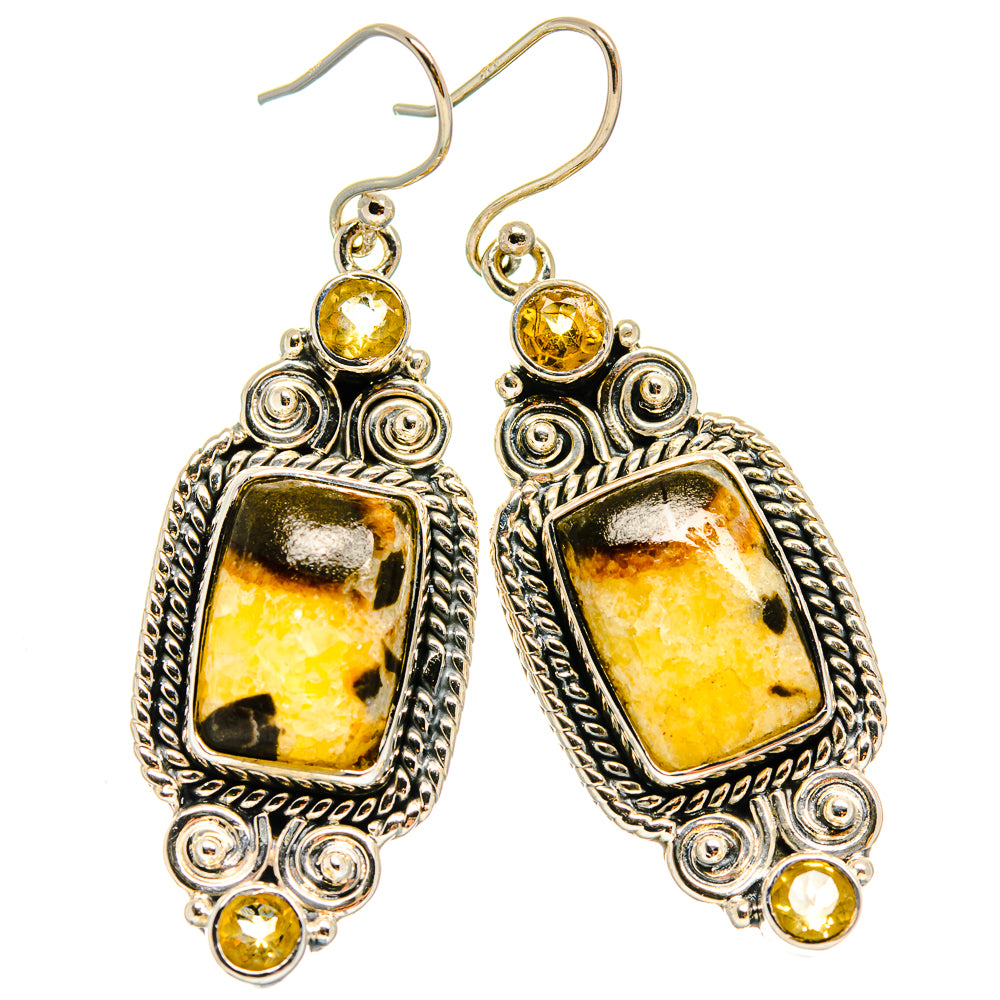 Septarian Nodule Earrings handcrafted by Anasilvercos - EARR425217 - Photo 2
