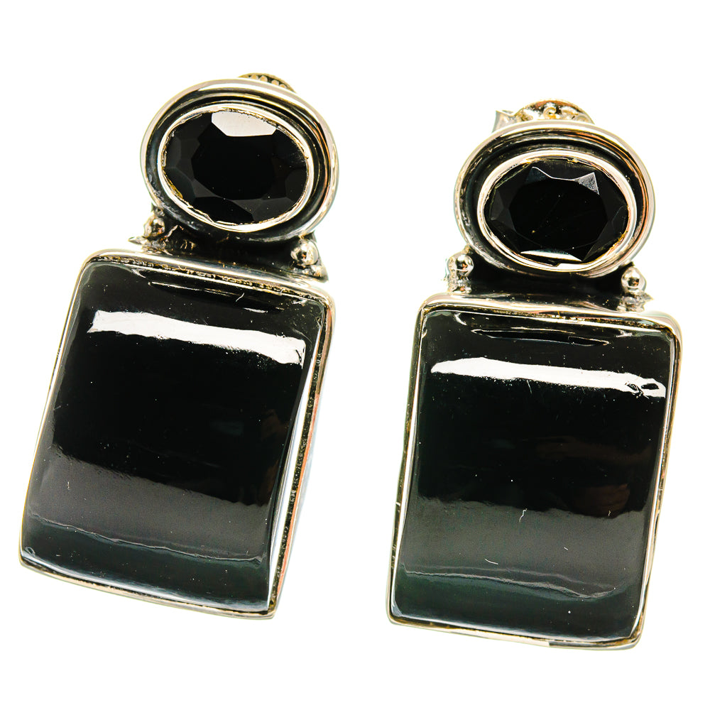 Black Onyx Earrings handcrafted by Anasilvercos - EARR425219 - Photo 2