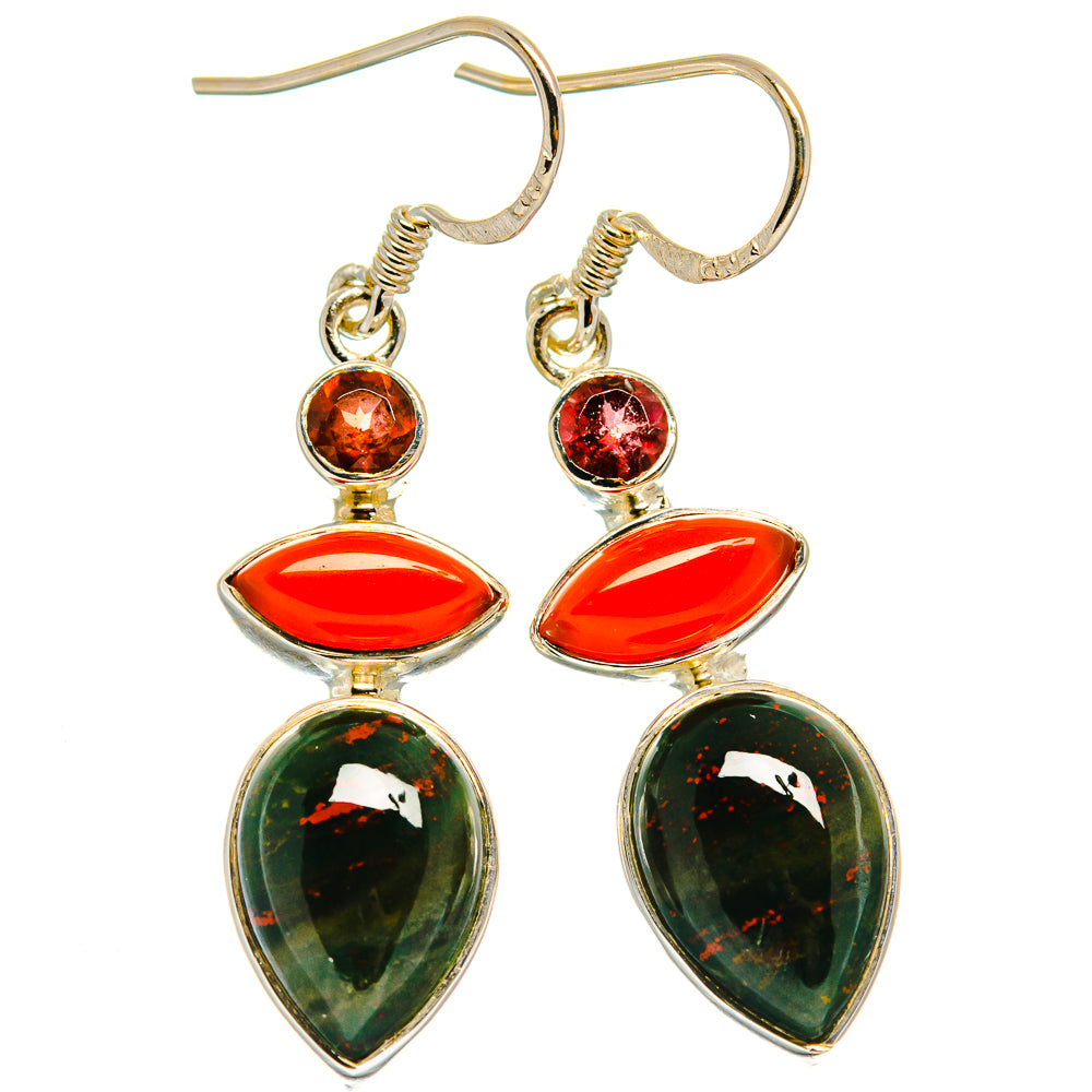 Bloodstone Earrings handcrafted by Anasilvercos - EARR425223 - Photo 2