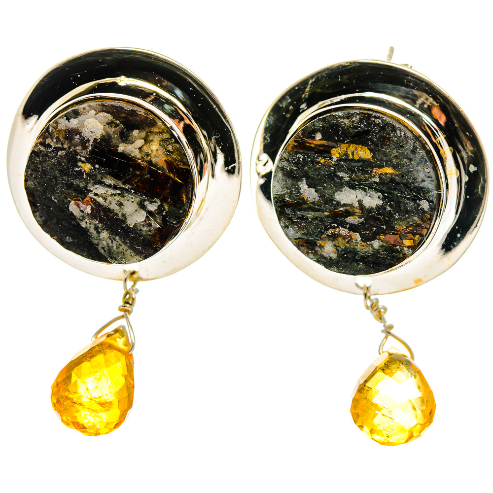 Astrophyllite Earrings handcrafted by Anasilvercos - EARR425224 - Photo 2