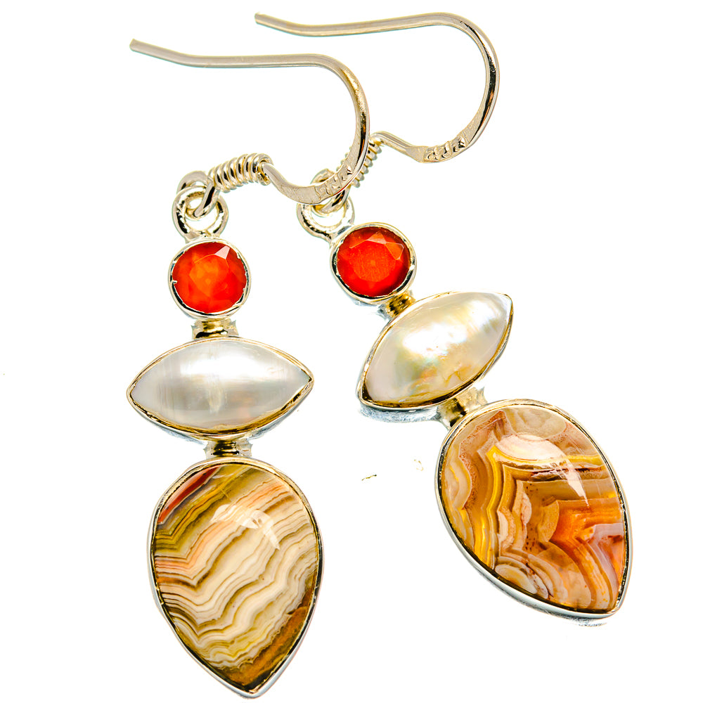 Laguna Lace Agate Earrings handcrafted by Anasilvercos - EARR425231 - Photo 2