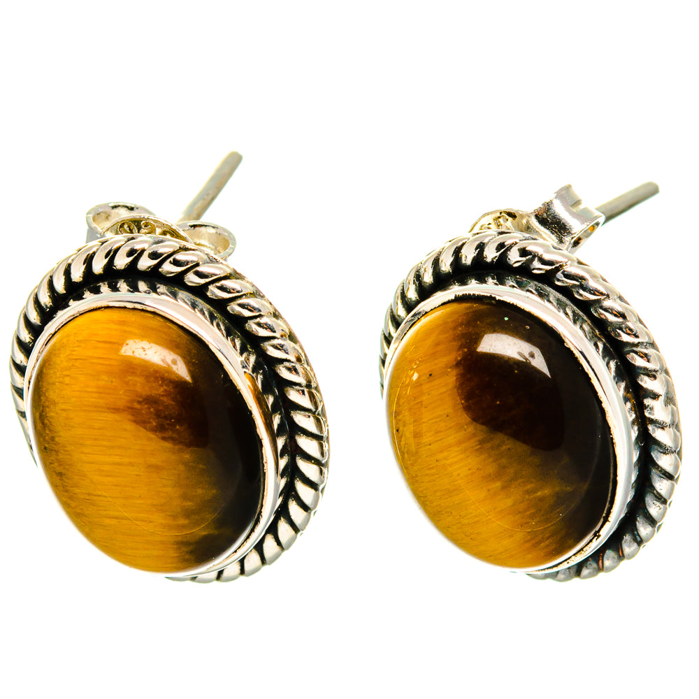 Tiger Eye Earrings handcrafted by Anasilvercos - EARR425234 - Photo 2
