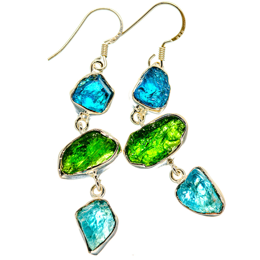 Chrome Diopside Earrings handcrafted by Anasilvercos - EARR425236 - Photo 2