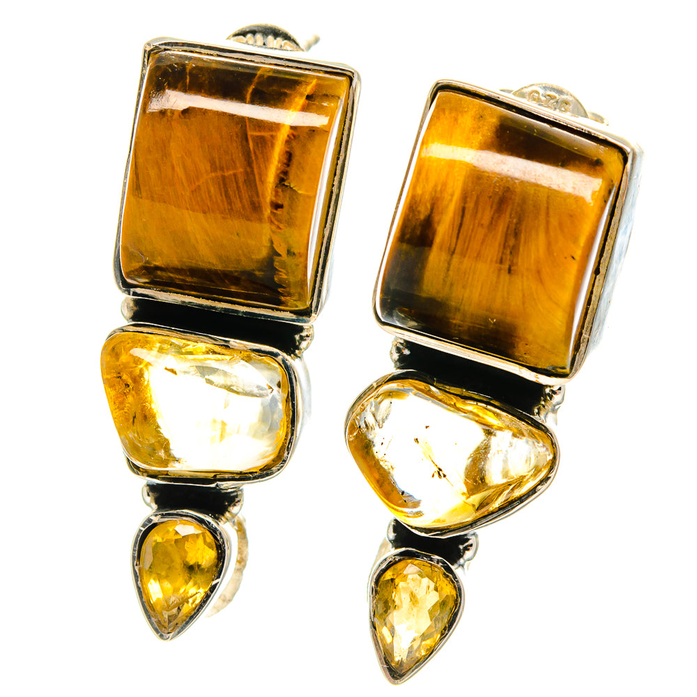 Tiger Eye Earrings handcrafted by Anasilvercos - EARR425258 - Photo 2