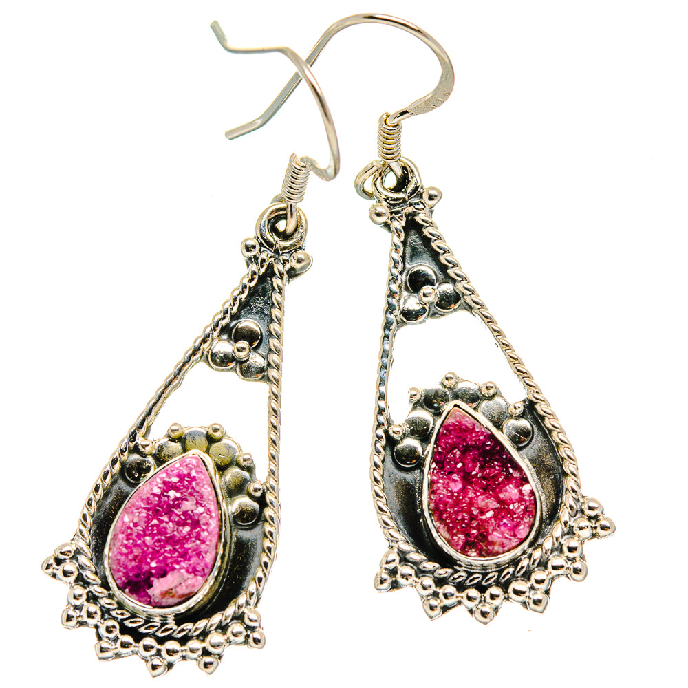 Cobalto Calcite Druzy Earrings handcrafted by Anasilvercos - EARR425263 - Photo 2