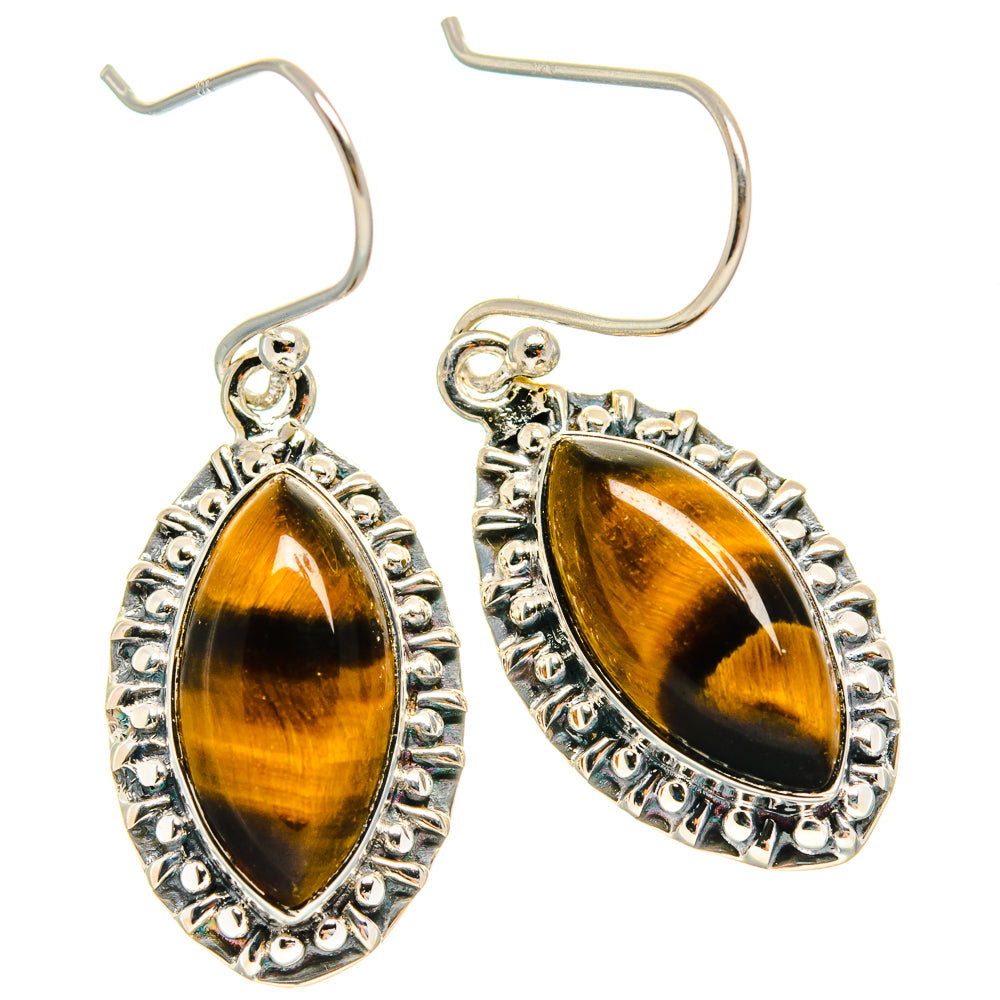 Tiger Eye Earrings handcrafted by Anasilvercos - EARR425265 - Photo 2