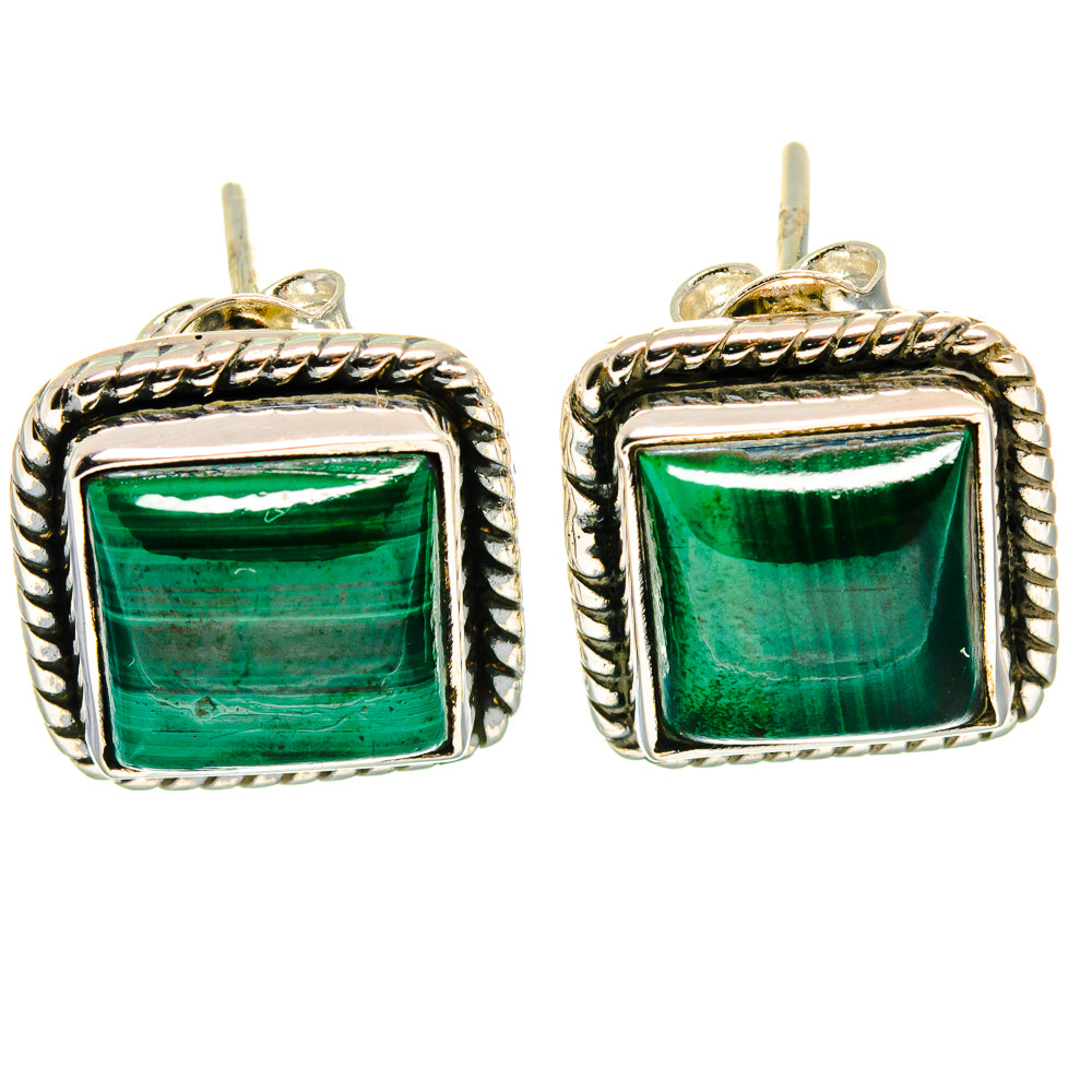 Malachite Earrings handcrafted by Anasilvercos - EARR425272 - Photo 2