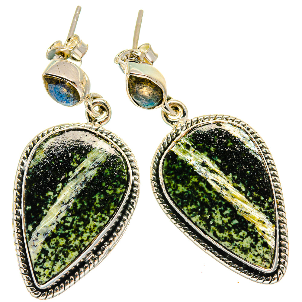 Lizard Jasper Earrings handcrafted by Anasilvercos - EARR425284 - Photo 2